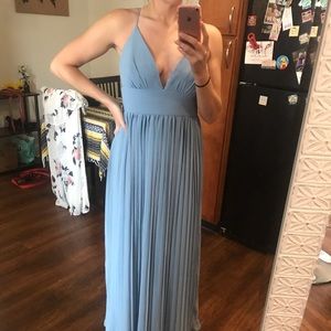 Elegant Light Blue Maxi Dress